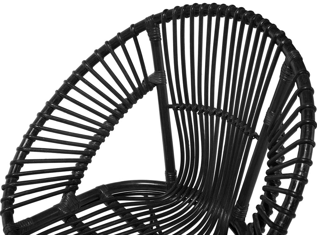 Ratanová stolička čierna SARITA Beliani