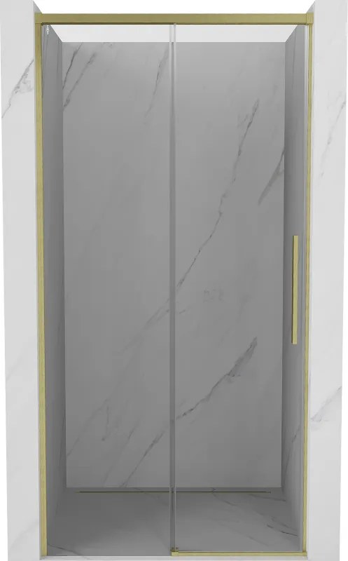 Mexen Rox, posuvné sprchové dvere 115 cm, číre sklo, zlatý matný profil, 8C2-115-000-55-00