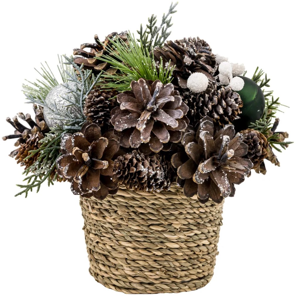 Magic Home Vianočná dekorácia ikebana, výška: 19 cm, prírodná