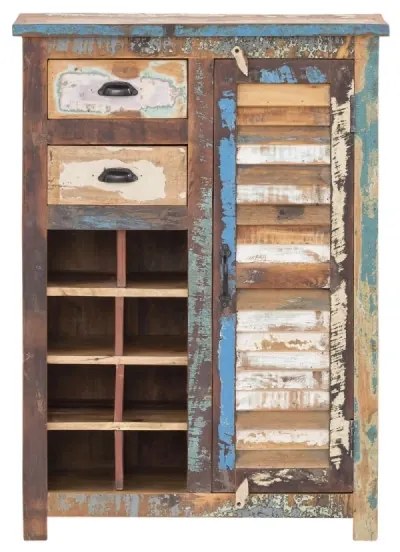 furniture-nabytek.cz - Masívna komoda Wakefield z recyklovaného dreva, lakovaná, viacfarebná – 77×42×108 cm