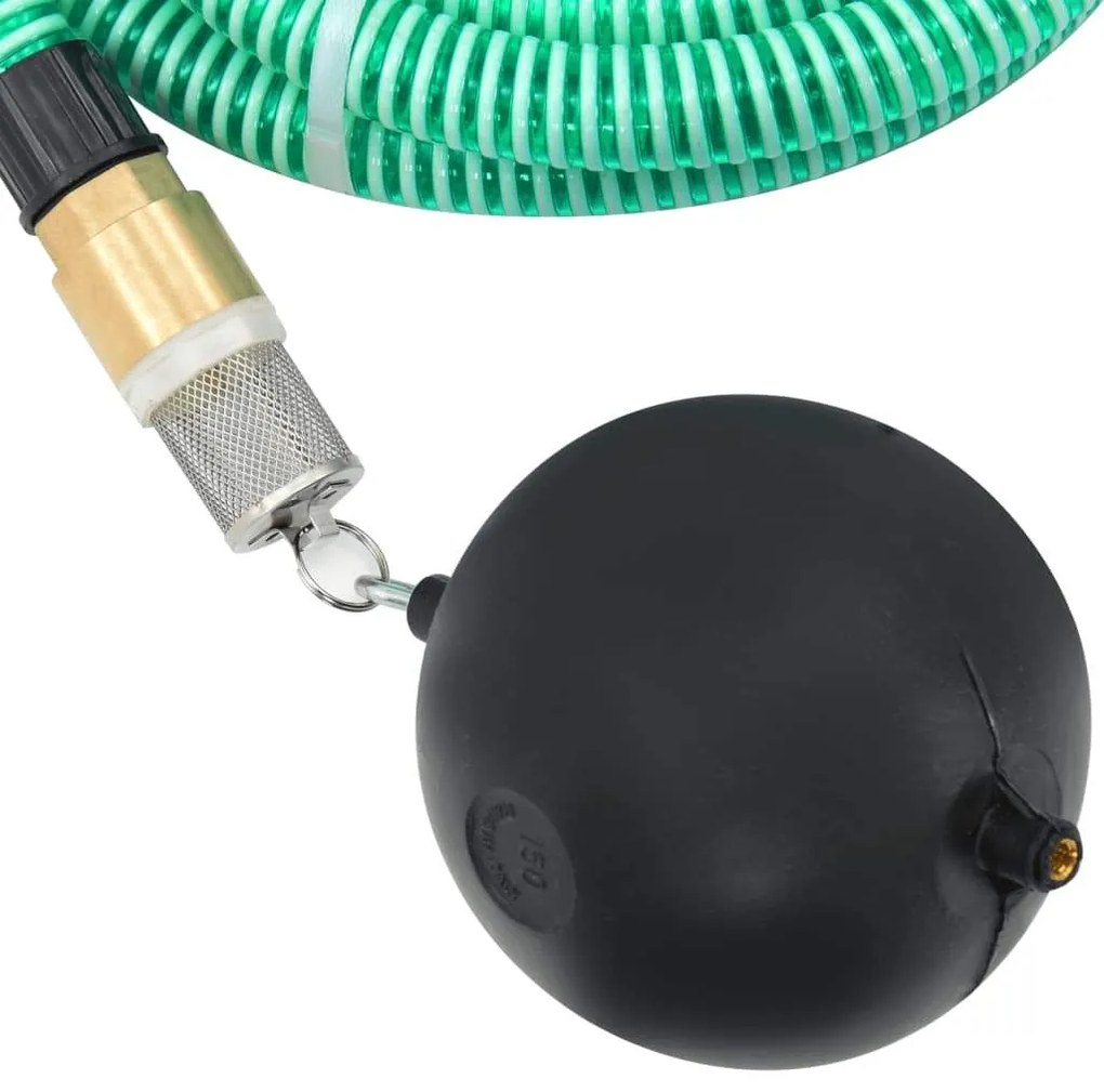 Odsávacia hadica s mosadznými spojkami, zelená 1,1" 3 m, PVC