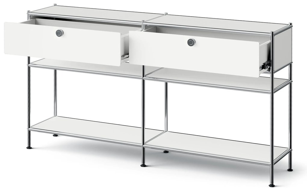 Kovová konzola »CN3 Slim Line« s 2 zásuvkami, biela