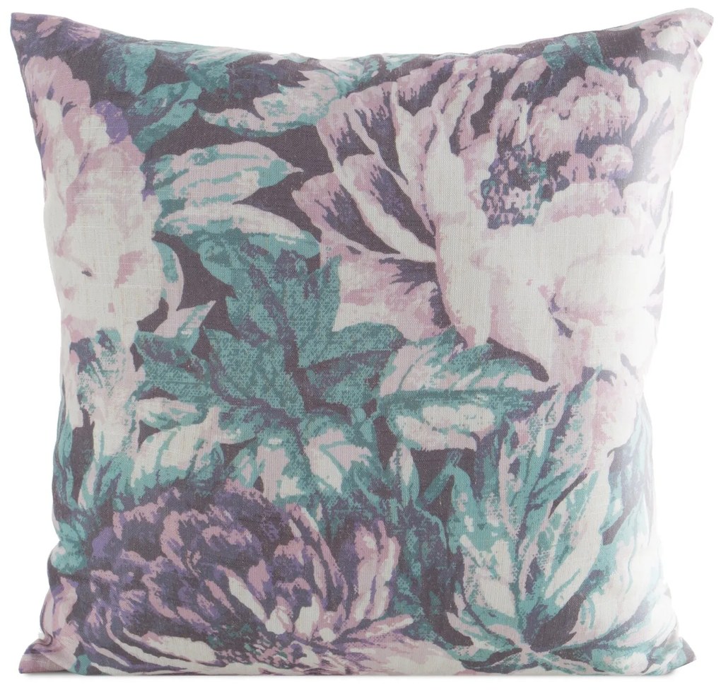 DEKORAČNÁ OBLIEČKA NA VANKÚŠ LEN48 45X45 CM KVETY