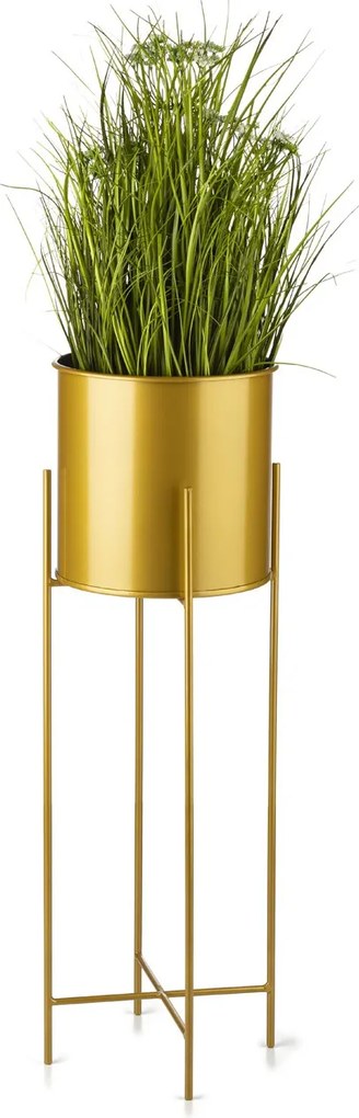 KOVOVÝ KVETINÁČ SO STOJANOM GOLDEN 75X21 CM ZLATÁ