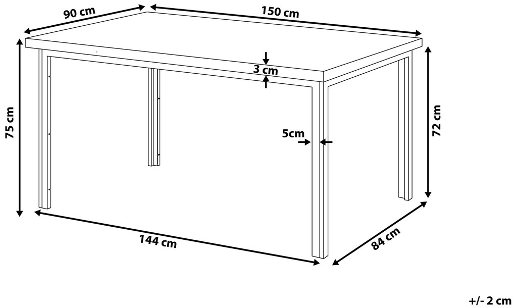 Jedálenský stôl 150 x 90 cm tmavé drevo/čierna LAREDO Beliani