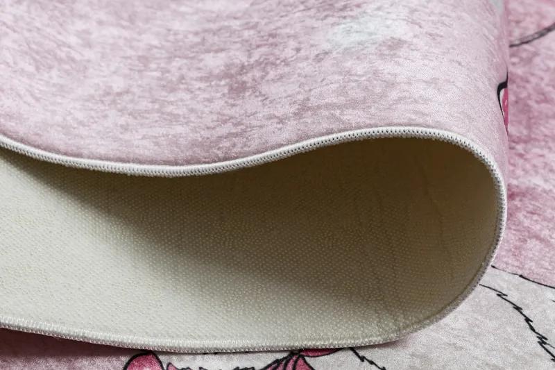 BAMBINO 2185 umývací koberec Balerína, mačička pre deti protišmykový - ružová Veľkosť: 80x150 cm