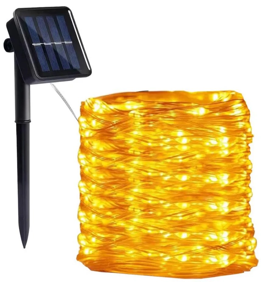 Kobi LED - Solárna reťaz 300xLED/0,12W/1,2V 1xAA 27 m IP44 3000K 800 mAh KB0383