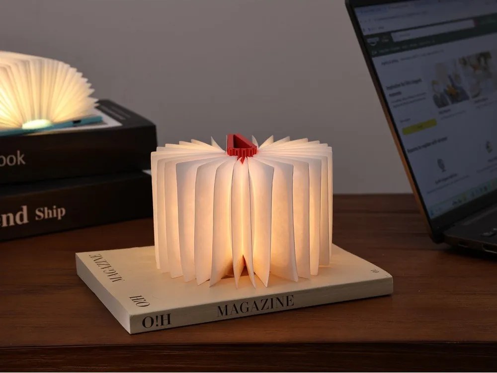 Biela prenosná svetelná dekorácia na USB BookLight – Gingko