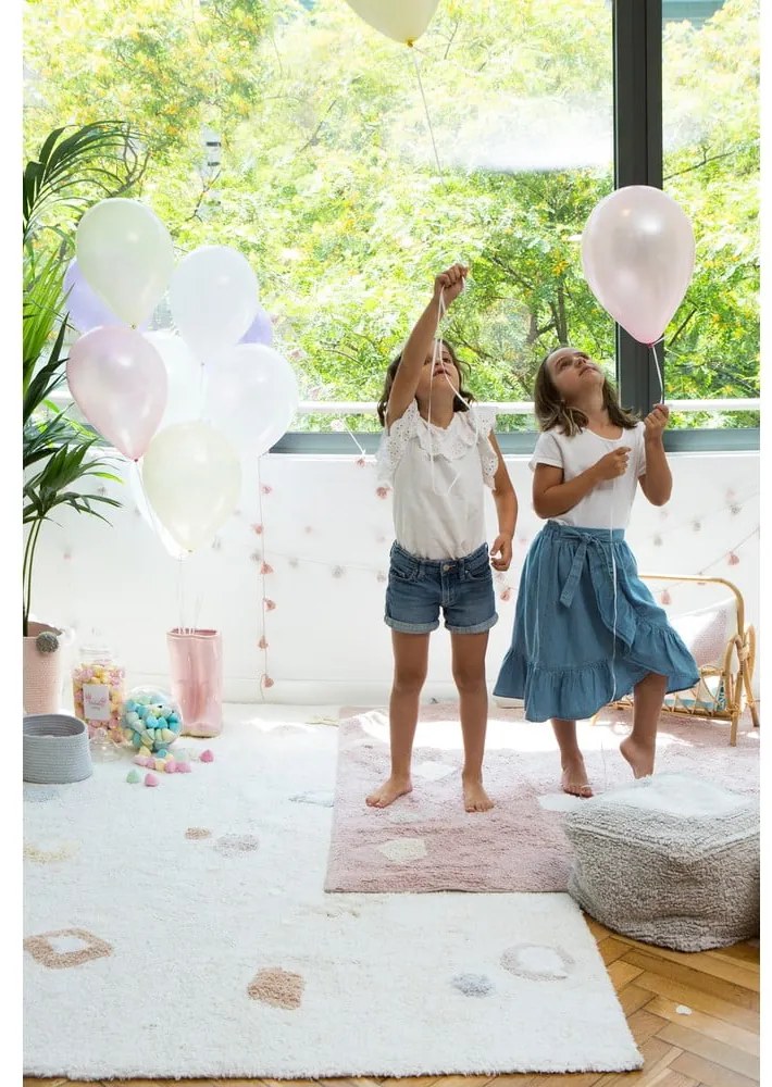 Krémový prateľný ručne tkaný bavlnený detský koberec 140x200 cm Kim – Lorena Canals