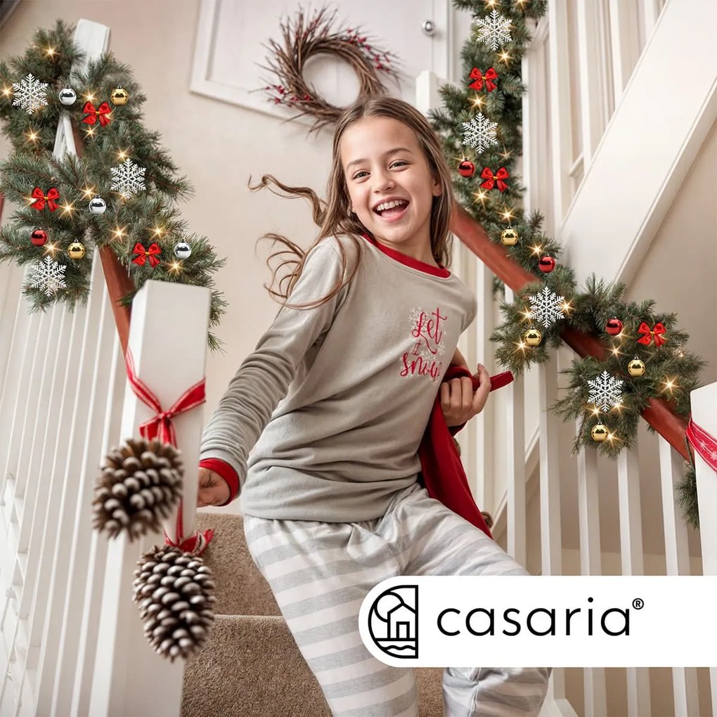 Casaria Vianočná girlanda ANDREA s osvetlením, zdobená, 10m, zelená