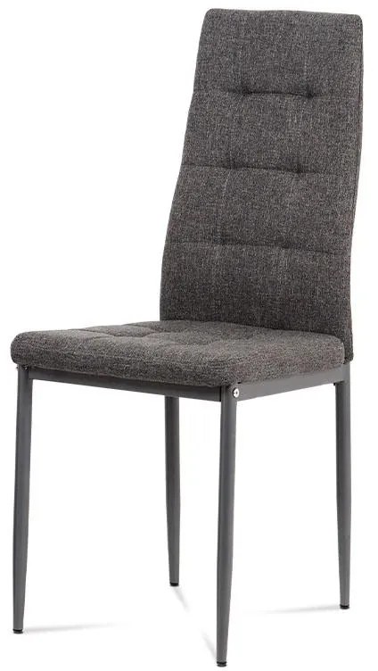 Jedálenská stolička DCL-397 GREY2, látka šedá/kovové nohy matný lak
