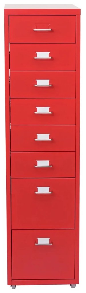 Zásuvková skrinka Boston T851 - 110x28x41cm, 8 zásuviek - červená