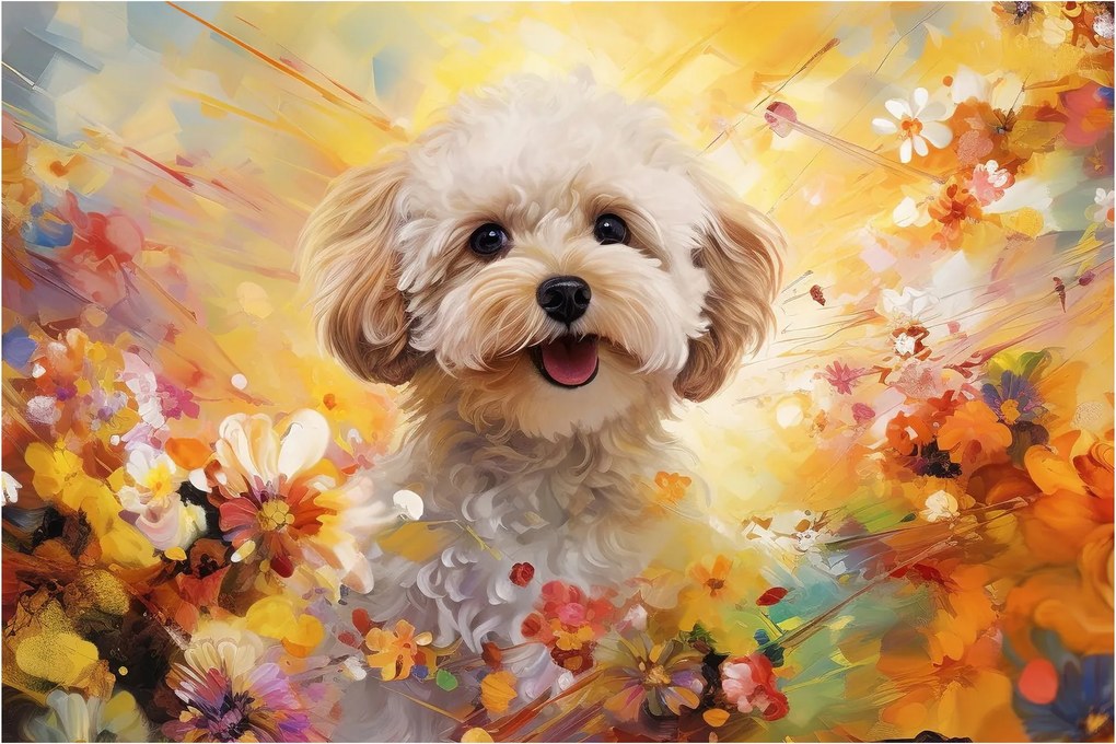 Obraz - Šťastný pes (90x60 cm)