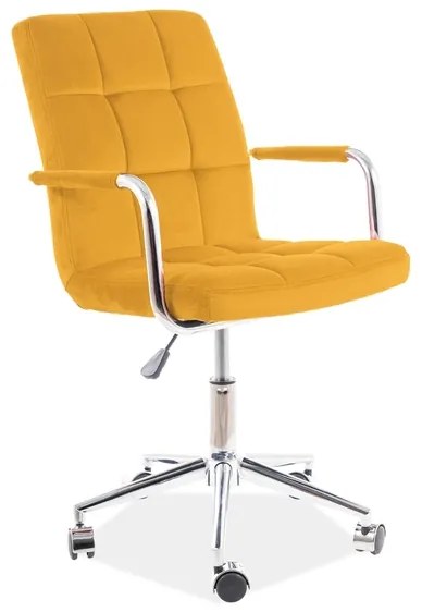 Detská stolička Q-022 VELVET, 51x87-97x40, bluvel 68, žltá