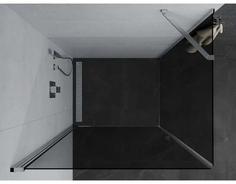 Mexen Pretoria sprchovací kút 90x100cm, 6mm sklo, chrómový profil-šedé sklo, 852-090-100-01-40
