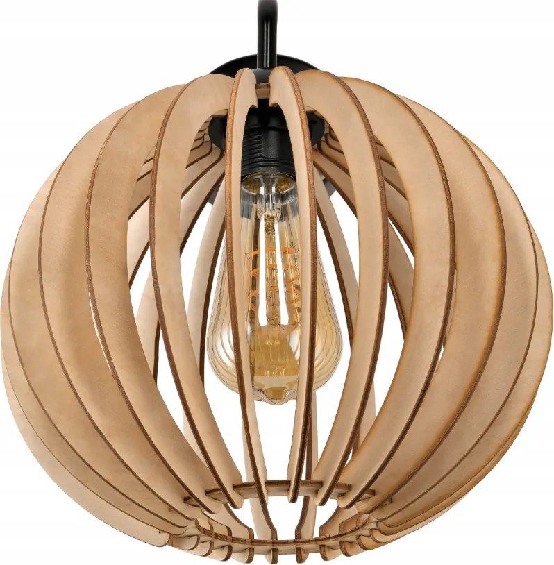 LED nástenné svietidlo 1x E27 LOFT edison drevená guľa