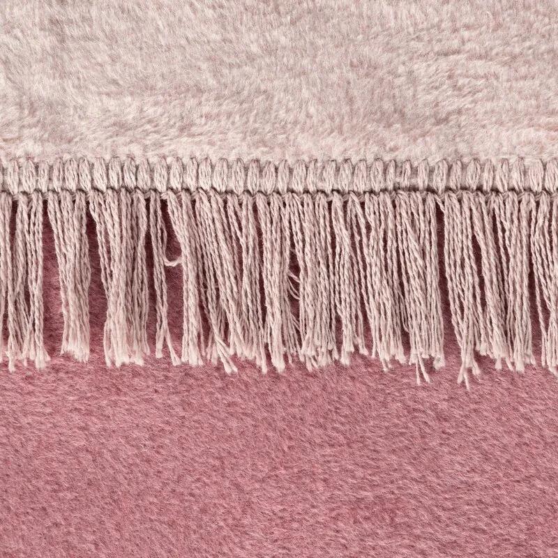 Dekorstudio Luxusná obojstranná akrylová deka DUO so strapcami - ružová Rozmer deky: 220x240cm