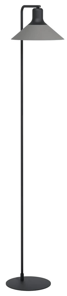 EGLO Stojacia industriálna lampa ABREOSA, 1xE27, 28W, čierna, šedá