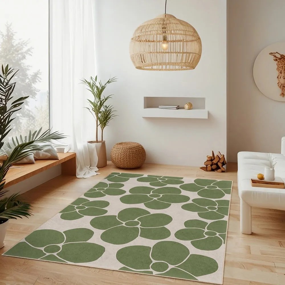 Zelený prateľný behúň 80x200 cm Green Meadow – Mila Home