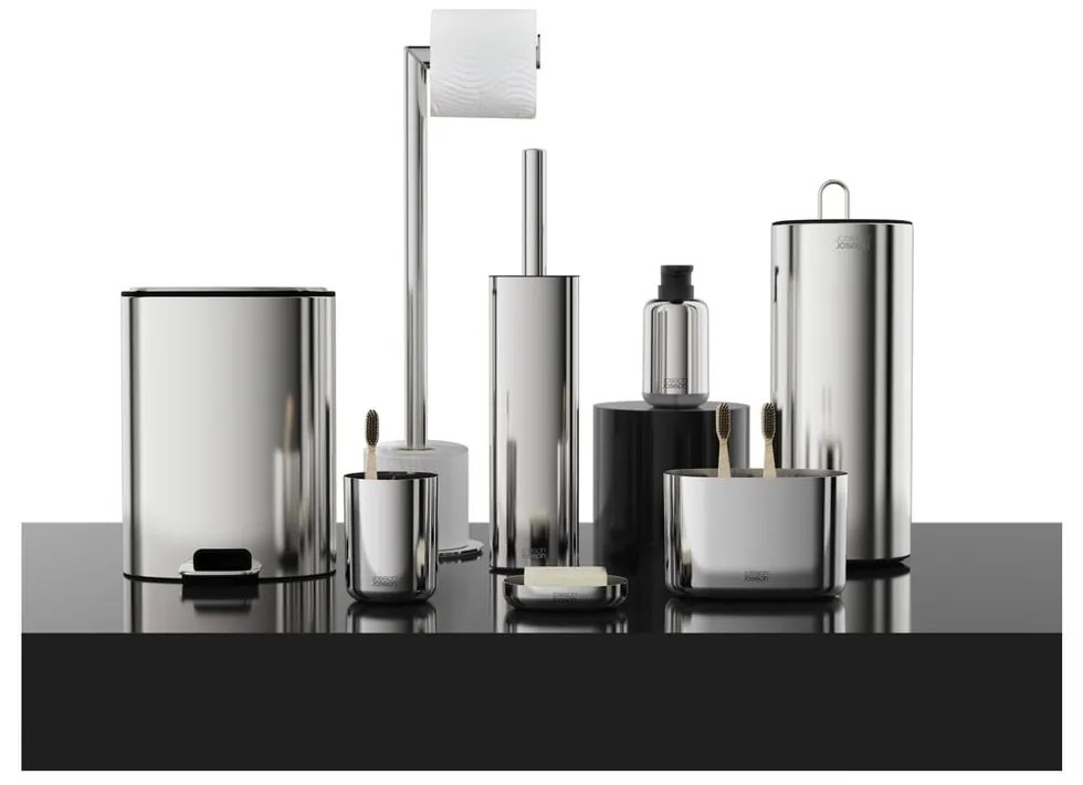 Nášľapný plastový odpadkový kôš v striebornej farbe 5 l Luxe – Joseph Joseph