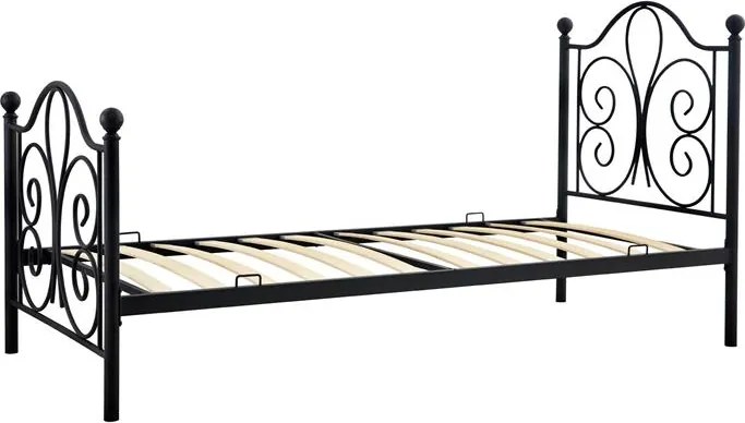 Jednolôžková posteľ 90 cm Patience (bez matraca) (čierna). Vlastná spoľahlivá doprava až k Vám domov. 1039446