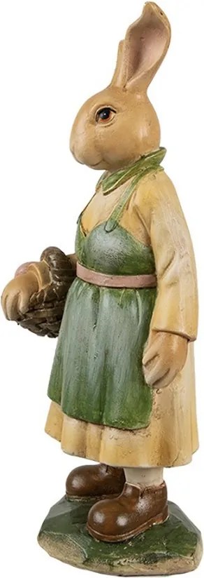 Dekorácia figúrka králičia žena v zelených šatách - 9*7*20 cm