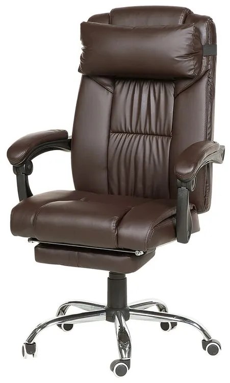 Kancelárska stolička z tmavohnedej umelej kože LUXURY Beliani