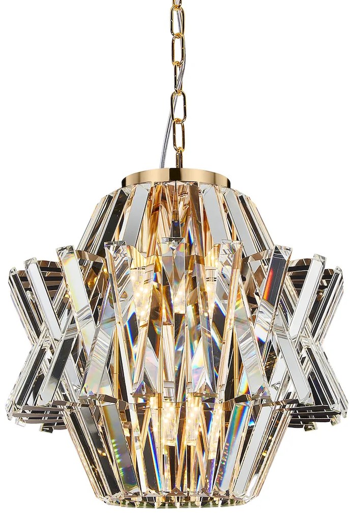EUlight Luster Crown, 1x krištáľové tienidlo, (fi 34cm), g