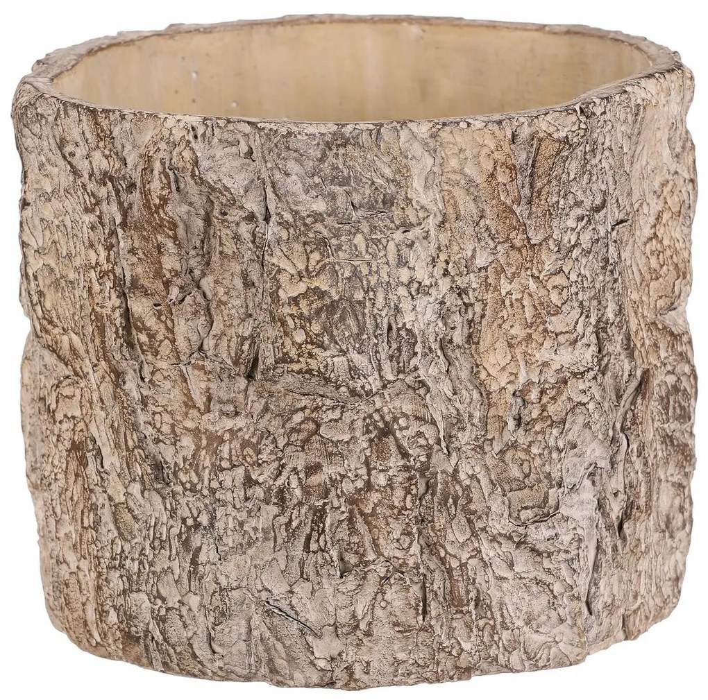 Kvetináč imitácia drevenej kôry, 21 x 21 x 17 cm,betón, 21 cm