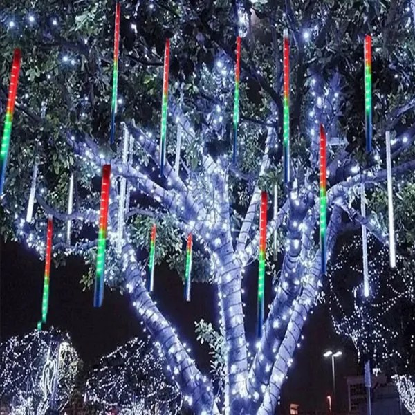 Čarovná svetla vianočný diamantový dážď farebné 288 LED