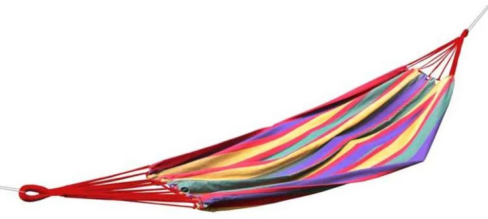 Farebná hojdacia sieť HAMMOCK pre 1 osobu 200x80 cm