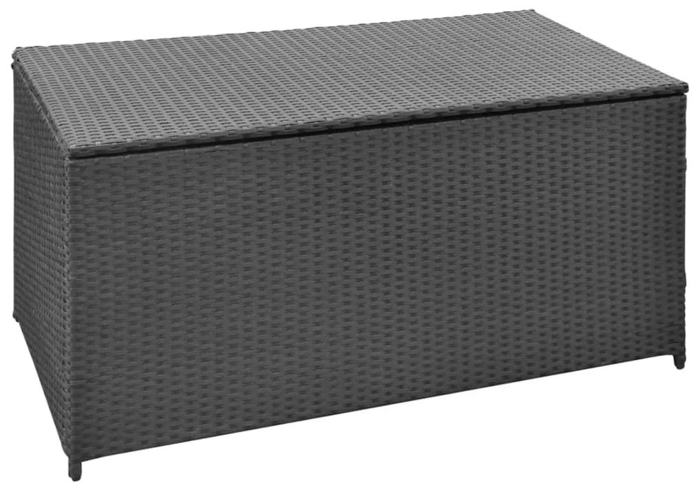 vidaXL Záhradný úložný box čierny 120x50x60 cm polyratanový
