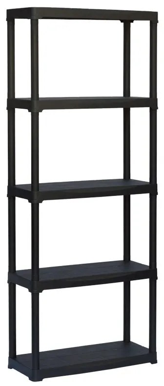 Plastový regál TEMPO, 1740 x 700 x 300 mm, 5 políc