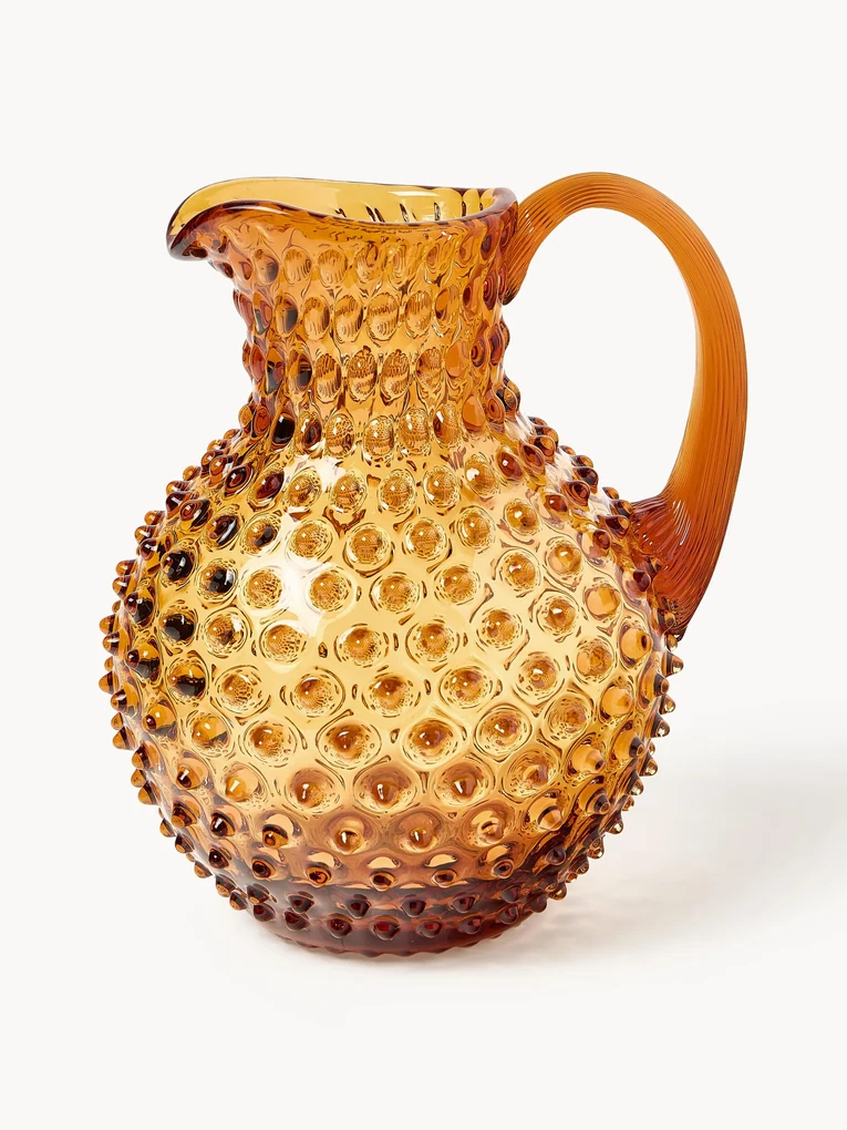 Ručne fúkaný džbán Hobnail, 2 l