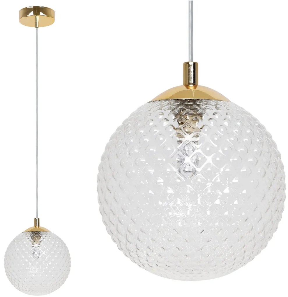 Závesne svietidlo Cannes, 1x číre sklenené tienidlo (fi 15 cm), G