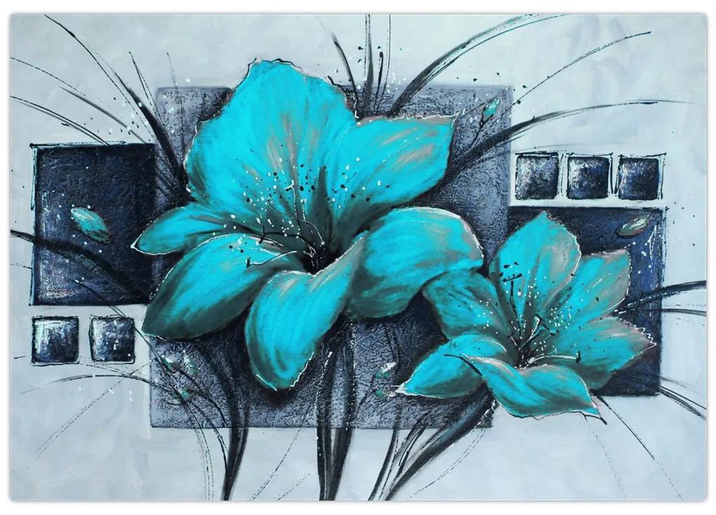 Obraz modré kvety