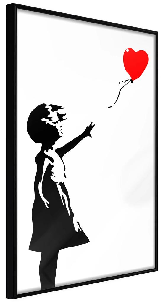 Artgeist Plagát - Little Girl with a Balloon [Poster] Veľkosť: 30x45, Verzia: Zlatý rám s passe-partout