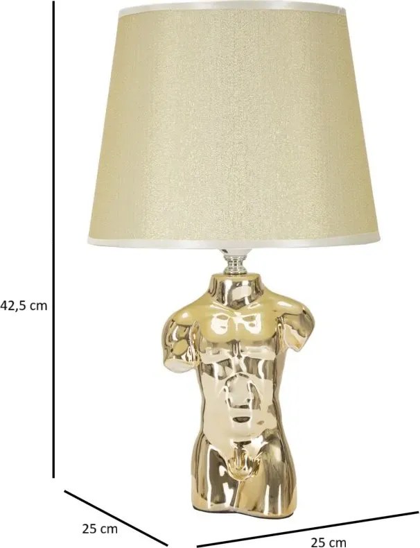 Stolná lampa Glam Man 42,5 cm béžovo-zlatá