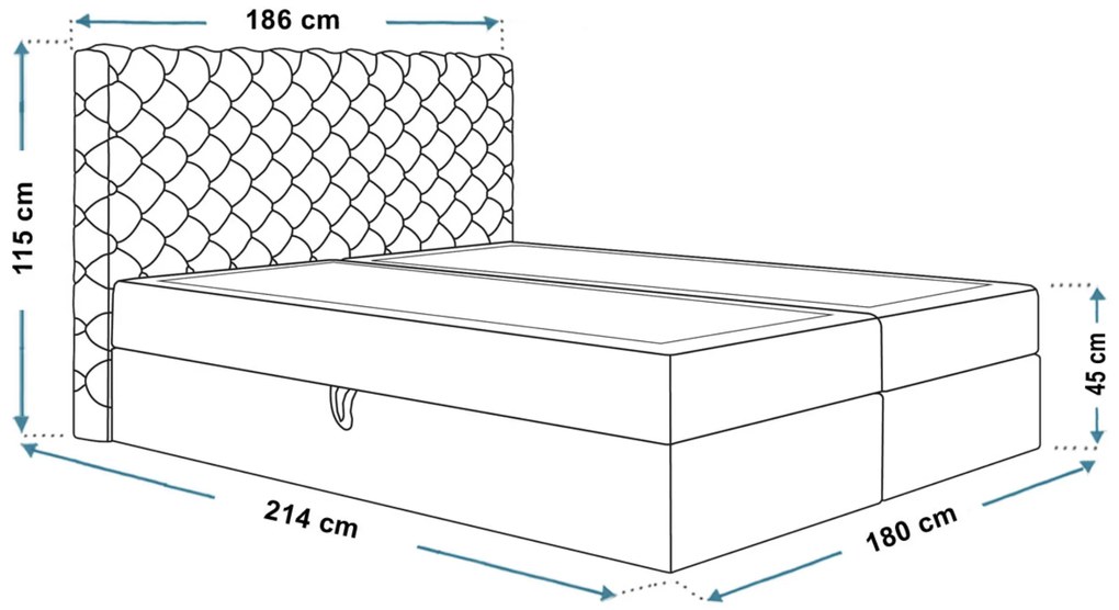 PROXIMA.store - Kontinentálna boxspring posteľ ZOLA ROZMER: 140 x 200 cm, TYP MATRACA: TAŠTIČKOVÉ PRUŽINY, VRCHNÝ MATRAC (TOPPER): BEZ TOPPERU