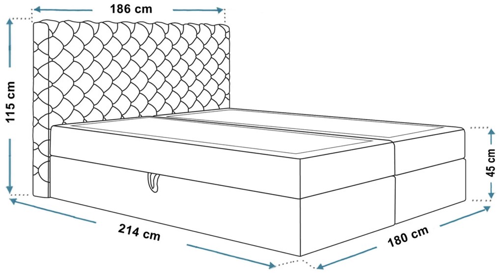 PROXIMA.store - Kontinentálna boxspring posteľ ZOLA ROZMER: 160 x 200 cm, TYP MATRACA: TAŠTIČKOVÉ PRUŽINY, VRCHNÝ MATRAC (TOPPER): BEZ TOPPERU