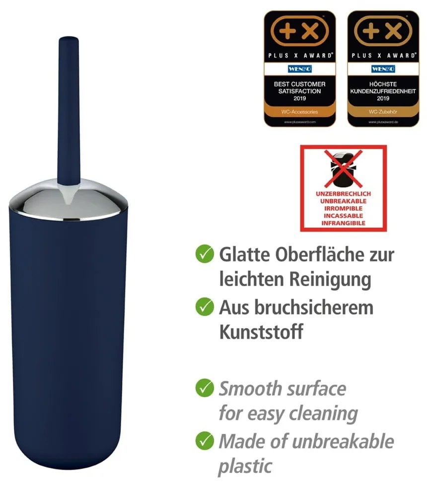 Tmavomodrý WC kefa Wenko Brasil