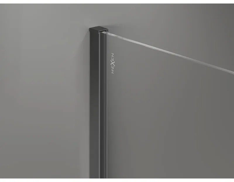 Mexen Kioto-X, sprchová zástena 120 x 200 cm, 10mm sklo námraza, grafitový profil, 800-120-101-95-30-X