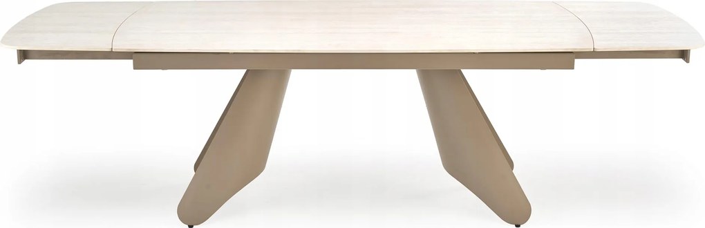 Rozkladací obdĺžnikový stôl, béžový, moderný, do obývacej izby, jedálne Salix