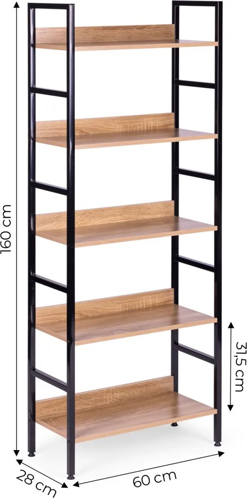 Regál Bounder 160 cm hnědý/černý