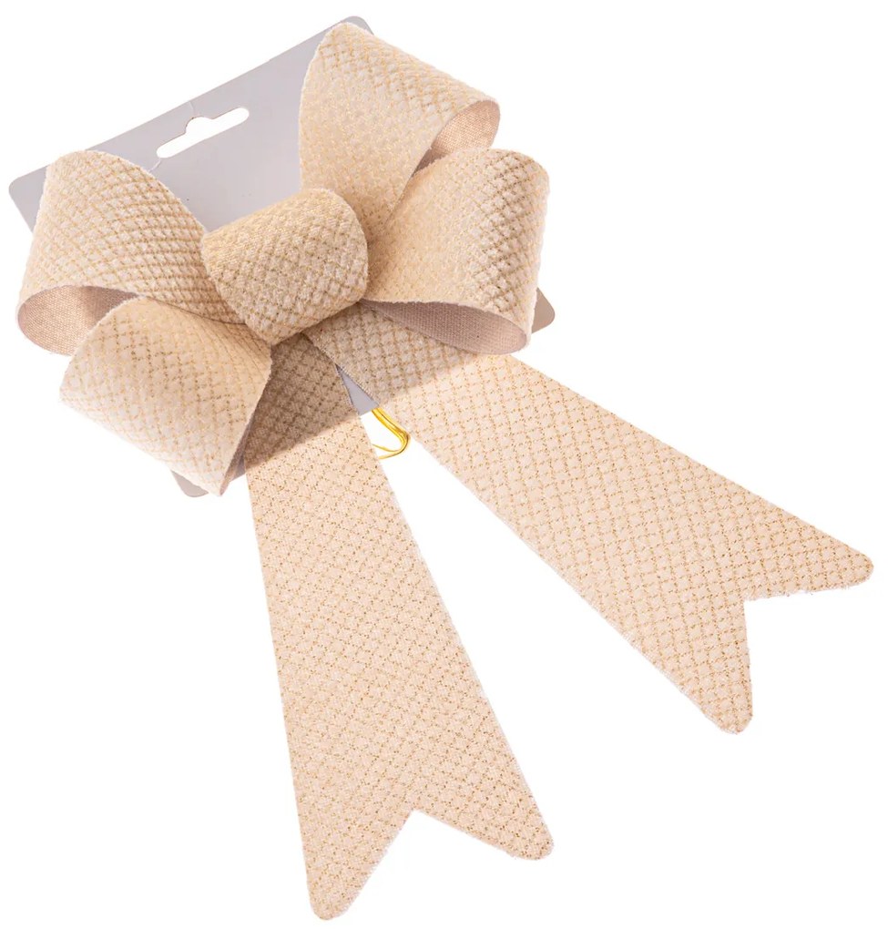 Vianočná mašľa 16 x 25 cm, krémová