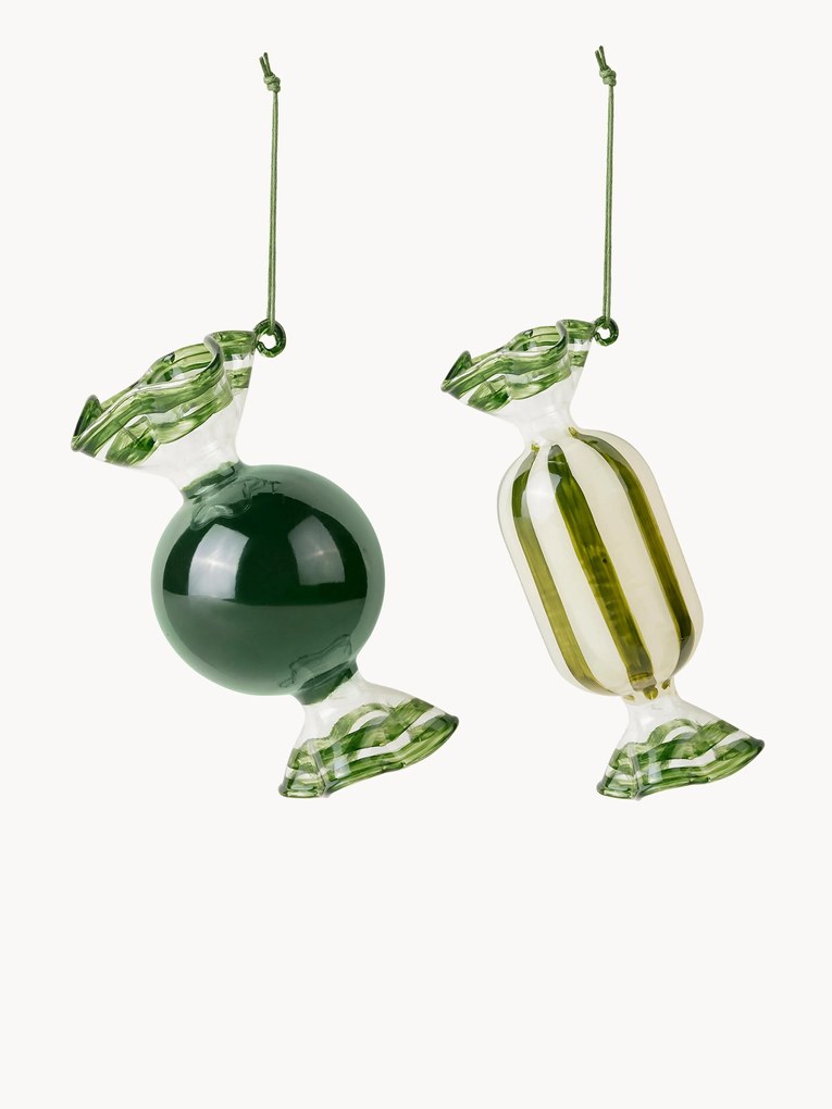 Ručne vyrobené vianočné ozdoby Candy, 2 ks