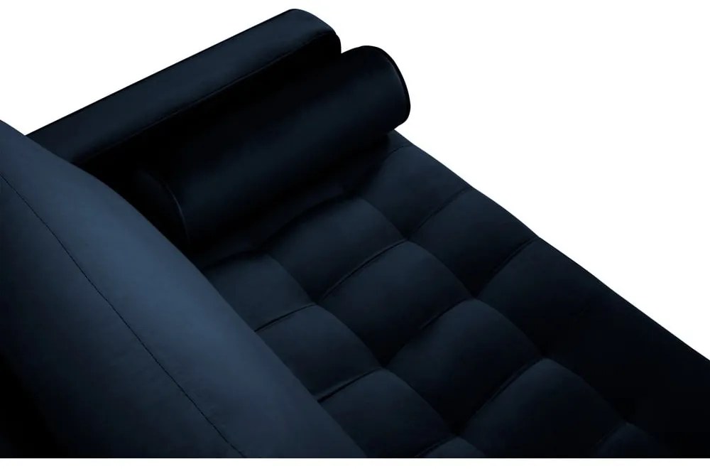 Modrá zamatová pohovka Milo Casa Santo, 174 cm