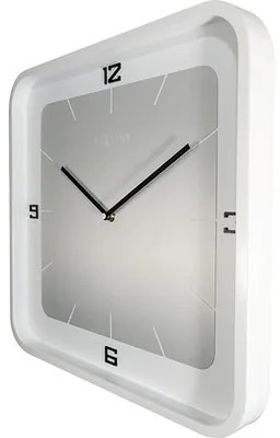 Nástenné hodiny NeXtime Square Wall biele 40 x 40 cm