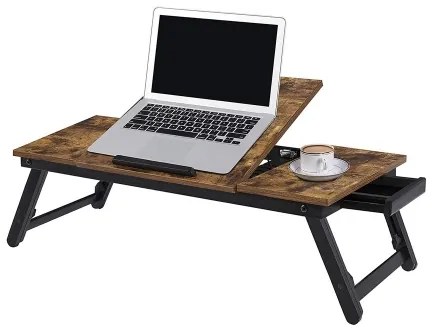 Polohovateľný stolík na počítač do postele LAT hnedá/čierna
