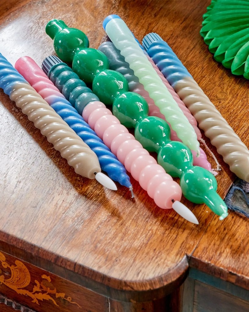 rice LED sviečka Twisted Sand – set 2 ks